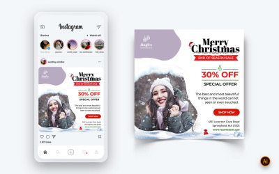 Offerta di Natale Vendita Celebrazione Social Media Post Design-14