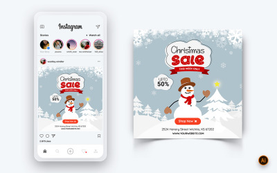 Offre de Noël Célébration de la vente Conception de publication sur les médias sociaux-06