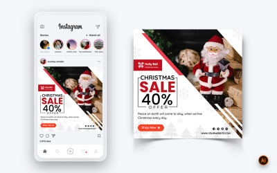 Offre de Noël Célébration de la vente Conception de publication sur les médias sociaux-07