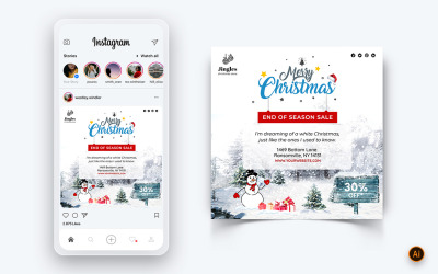 Offre de Noël Célébration de la vente Conception de publication sur les médias sociaux-16
