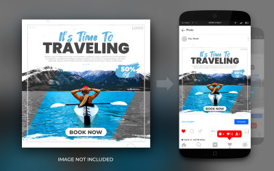 The World Adventure Travel Dream Vacation Media społecznościowe Szablon banera postów na Instagram i Facebook