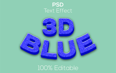 3D-Blau | Moderner blauer Psd-Texteffekt 3d