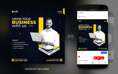 Grow Your Business Marketing Agency Instagram And Facebook Social Media Post Banner Design Template