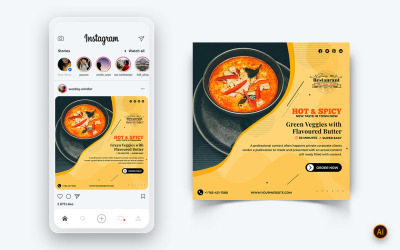 Food and Restaurant bietet Rabatte Service Social Media Post Design Template-50
