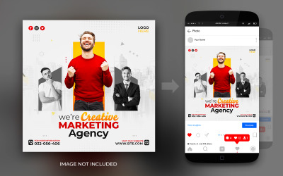 Creative Marketing Agency And Live Webinar Instagram And Facebook Social Media Post Design Template