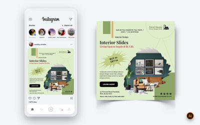Design d&amp;#39;interni e mobili Social Media Instagram Post Design Template-30