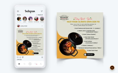 Food and Restaurant Offers Discounts Service Social Media Post Design Template-57