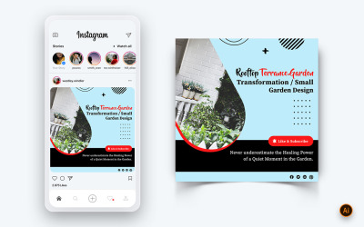 Modèle de conception de publication Instagram sur les médias sociaux de jardinage-03