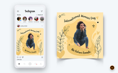 Internationaler Frauentag Social Media Instagram Post Design Template-04