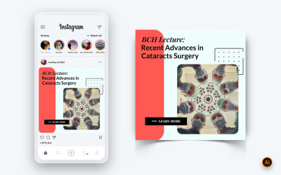 Medicinska och sjukhus sociala medier Instagram Post Design Mall-09