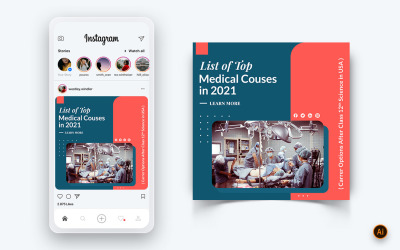 Medikal ve Hastane Sosyal Medya Instagram Post Tasarım Şablonu-01