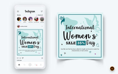 Modèle de conception de publication Instagram sur les médias sociaux pour la Journée internationale de la femme-07