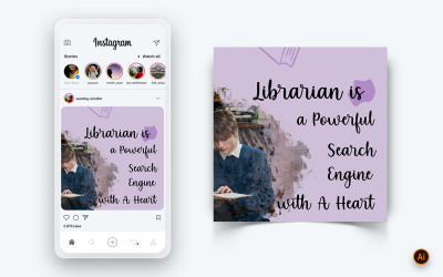 Modello di progettazione post Instagram per i social media della Giornata nazionale dei bibliotecari-02