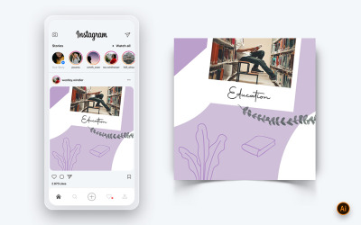 Modelo de Design de Post do Instagram de Mídia Social do Dia Nacional do Bibliotecário-07