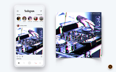 Modelo de design de postagem de mídia social para festa noturna de música no Instagram-09