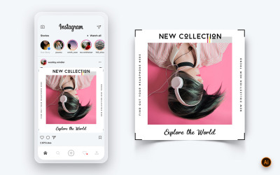 Music Night Party Sociální média Instagram Post Design Template-01