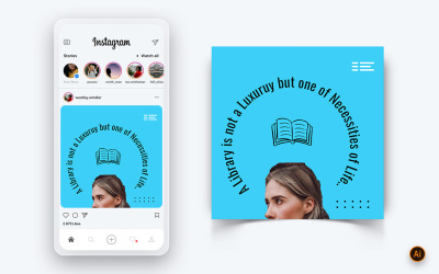 Národní den knihovníků Sociální média Šablona návrhu příspěvku Instagramu-14