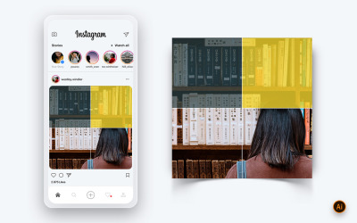 National Librarian Day Social Media Instagram Post Design Mall-12
