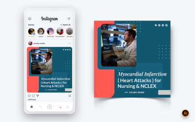 Zdravotní a nemocniční sociální média Instagram Post Design Template-08