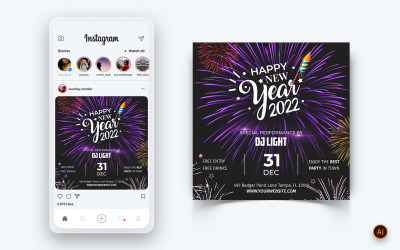 Capodanno Party Night Celebration Social Media Post Design-09