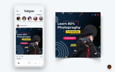 Fényképészeti szolgáltatások Közösségi média Instagram Post Design Template-16