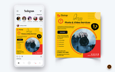 Foto- en videoservices Social Media Instagram Post-ontwerpsjabloon-13