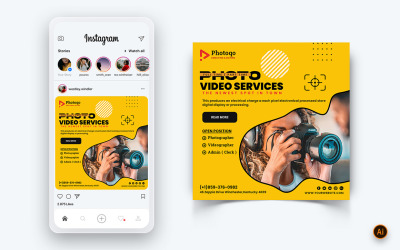 Foto- und Videodienste Social Media Instagram Post Design Template-17