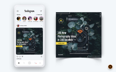 Modèle de conception de publication Instagram sur les médias sociaux pour les services de photographie-19