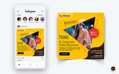 Modèle de conception de publication Instagram sur les médias sociaux pour les services photo et vidéo-05