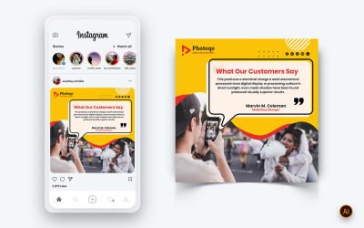 Modèle de conception de publication Instagram sur les médias sociaux pour les services photo et vidéo-10