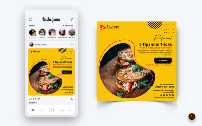 Modèle de conception de publication Instagram sur les médias sociaux pour les services photo et vidéo-11