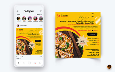 Modèle de conception de publication Instagram sur les médias sociaux pour les services photo et vidéo-15