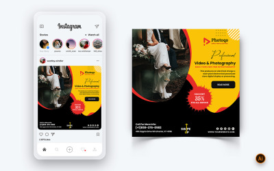 Modèle de conception de publication Instagram sur les médias sociaux pour les services photo et vidéo-20