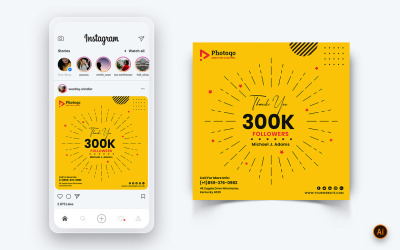 Modèle de conception de publication Instagram sur les médias sociaux pour les services photo et vidéo-22