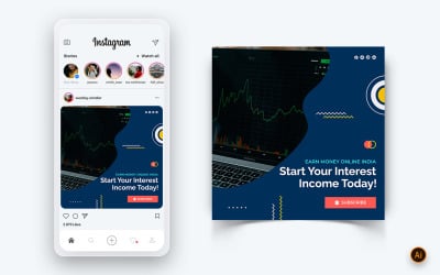 Modelo de Design de Publicação do Instagram de Mídia Social de Ganhos de Dinheiro Online-08