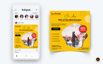 Photo and Video Services Social Media Instagram Post Design Template-21