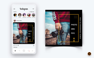 Services de photographie Modèle de conception de publication Instagram sur les médias sociaux-01