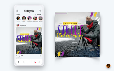 Services de photographie Modèle de conception de publication Instagram sur les médias sociaux-14