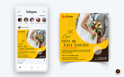 Services photo et vidéo Modèle de conception de publication Instagram sur les médias sociaux-02