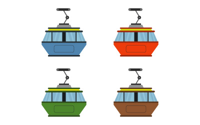 Cable car illustrated in vector