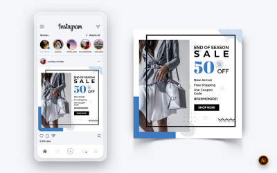 Fashion Sale Angebot Social Media Instagram Post Design Template-01