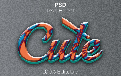 niedlich | Moderner niedlicher Psd-Texteffekt