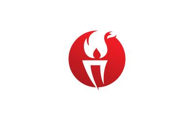 Torch Light Vector Logo Design Mall V12