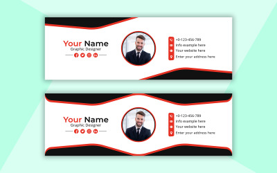 Concept de modèle de conception de signature de courrier électronique d'entreprise pour le modèle de signature de courrier électronique professionnel