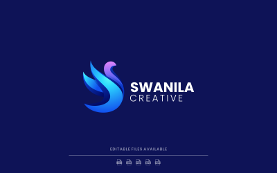 Vector Labutí barevný přechod Logo Design