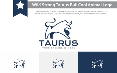 Wild Strong Taurus Bull Cool Animal Logo