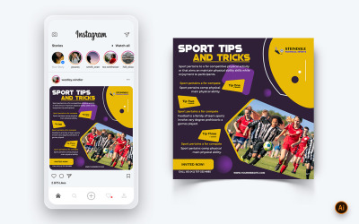 Modèle de conception de publication Instagram pour les médias sociaux de tournois sportifs-11