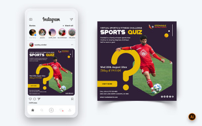 Modèle de conception de publication Instagram sur les médias sociaux pour les tournois sportifs-13