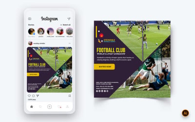 Modèle de conception de publication Instagram sur les médias sociaux pour les tournois sportifs-14