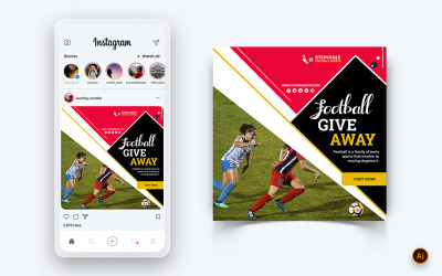 Plantilla de diseño de publicación de Instagram de redes sociales de torneos deportivos-21